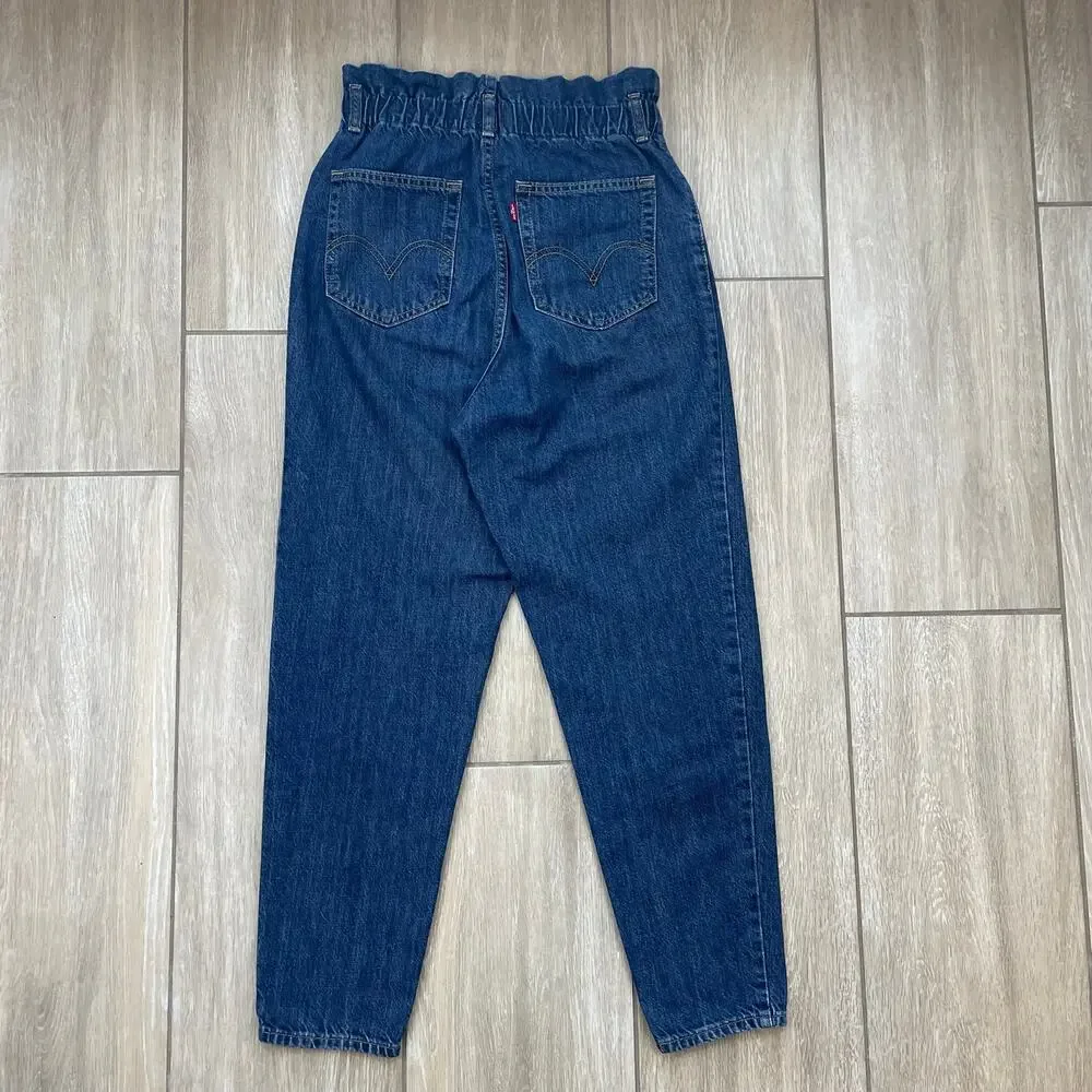 Levi's High Loose Taper Jeans Women's 27 Paperbag High Rise 100% Cotton Blue